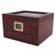 GERMANUS Cigar Humidor Set in Brown with Cutter and Ashtray for ca 75 cigars