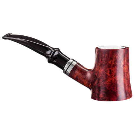 Pipe No. 17 with Meerschaum Inlay - self standing - Made in Italy