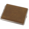 GERMANUS Cigarette Case Metal with Calf Leather Application - Made in Germany - Design Wild Bull