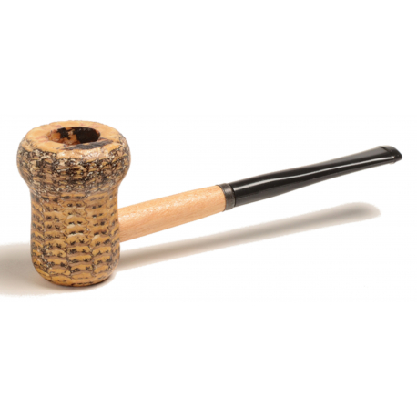 Original Missouri Quality Corncob Pipe - Shape: Dark Curl, Billiard