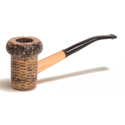 Original Missouri Quality Corncob Pipe - Shape: Dark Curl, Billiard
